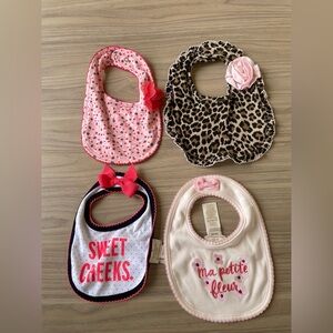 Kate Spade Baby Bib Set - Pink, Leopard, Cream